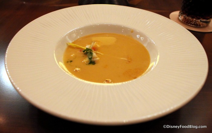 Lobster Popcorn Thai Curry Soup -- Up Close