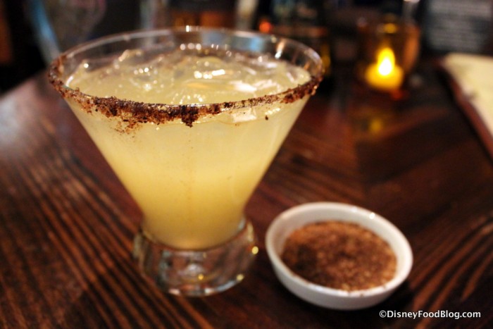 Pineapple Margarita with Black Ant Salt Rim