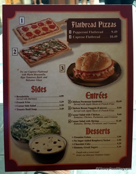 Pinocchio Village Haus menu