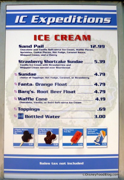 I.C. Expeditions Menu