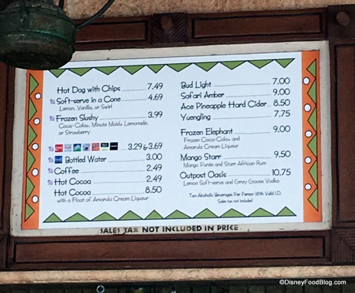 Refreshment Cool Post menu