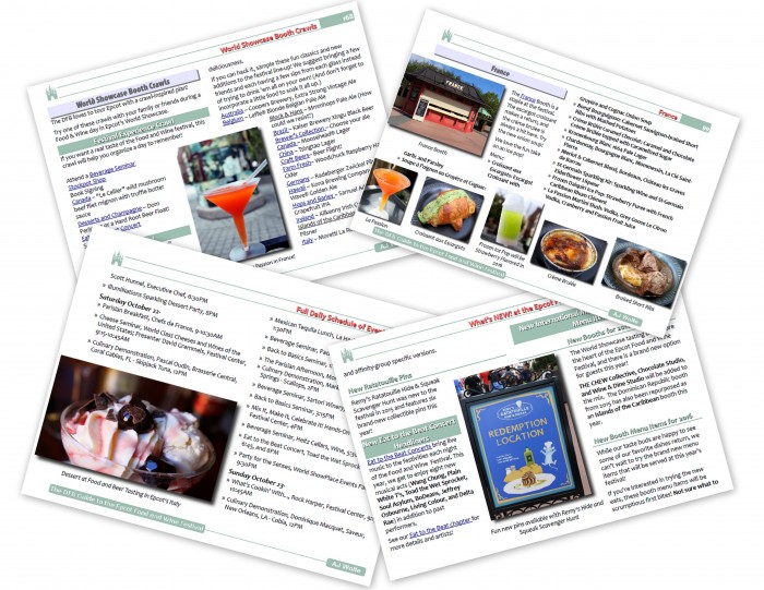DFB Guide to the 2016 Epcot Food and Wine Festival sample pages