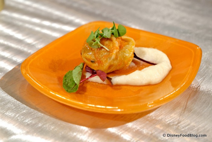 Gardein Beefless Tortelloni and Parsnip Puree