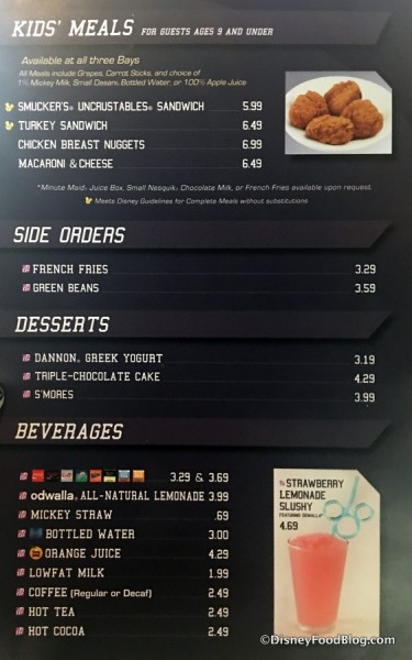Cosmic Ray's Dessert Menu