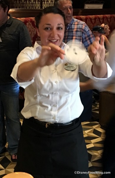 Bartender performing a trick