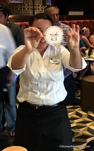 Bartender performing the "Flying Coaster" 