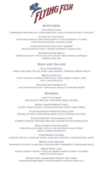 Flying Fish Menu -- click to enlarge