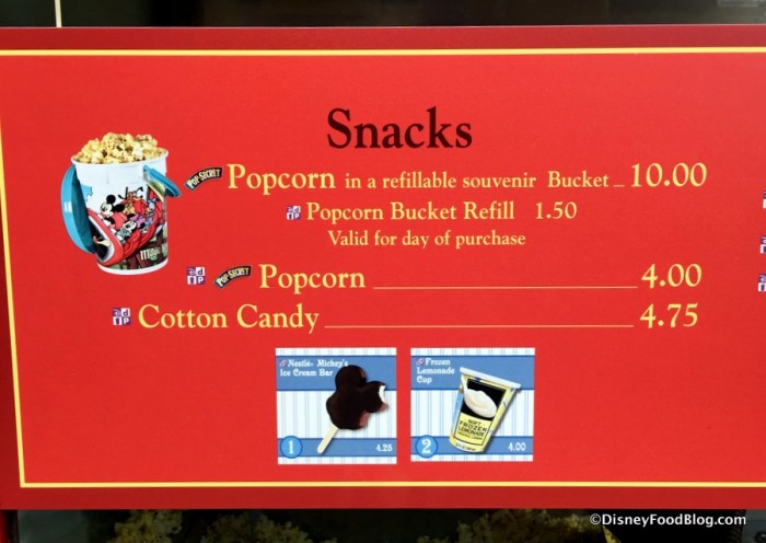 Refillable Popcorn Bucket Pricing