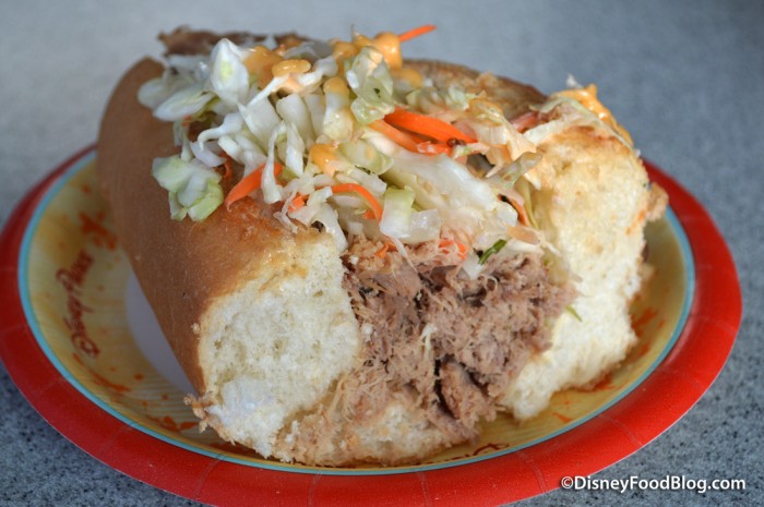 Pulled Pork Bahn Mi cross section