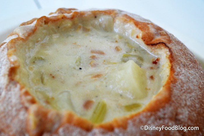 Close-up of Clam Chowder Bread Bowl