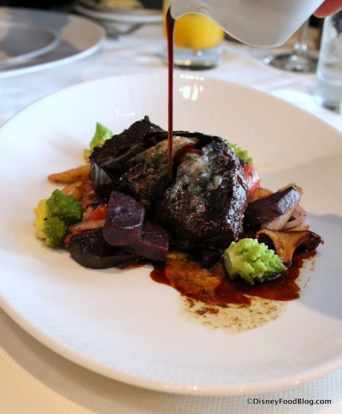 Wagyu Filet Mignon -- Pouring the Sauce