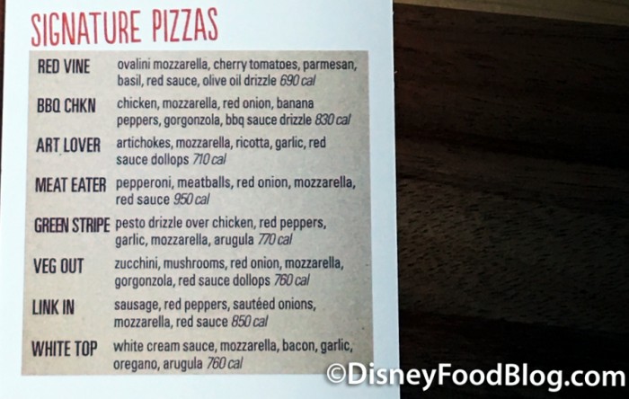 Signature Pizza Menu