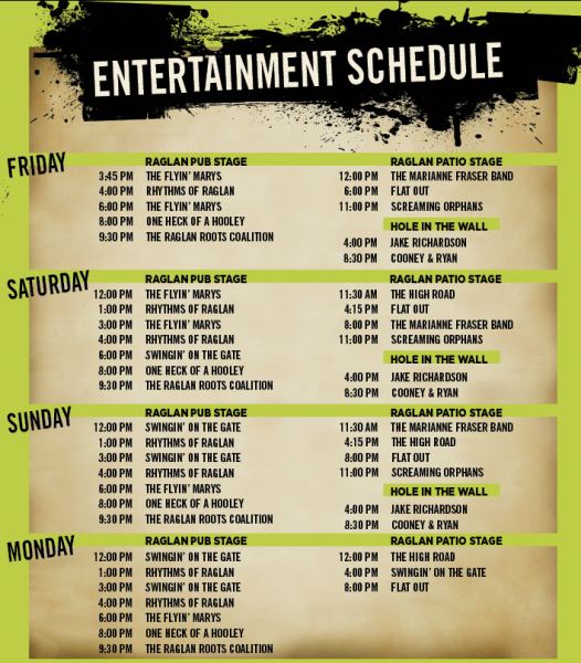 Raglan Road Hooley Schedule 2016