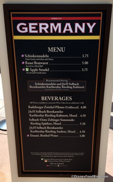 Germany Menu