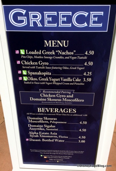 Greece Menu