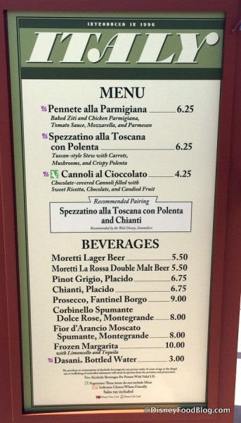 Italy Menu