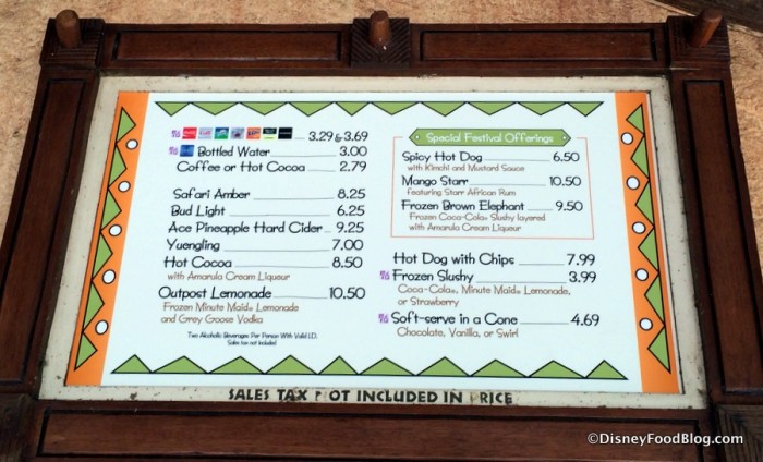 Refreshment Cool Post menu
