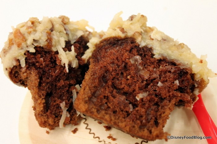 German Chocolate Cupcake -- Cross Section