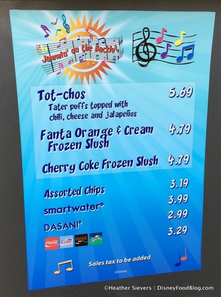 Menu -- Click to Enlarge