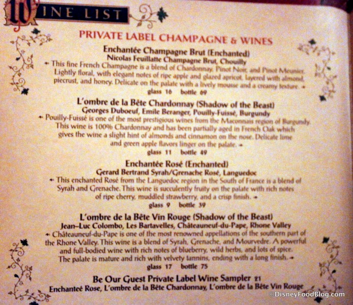 Menu -- Beverages -- Click to Enlarge