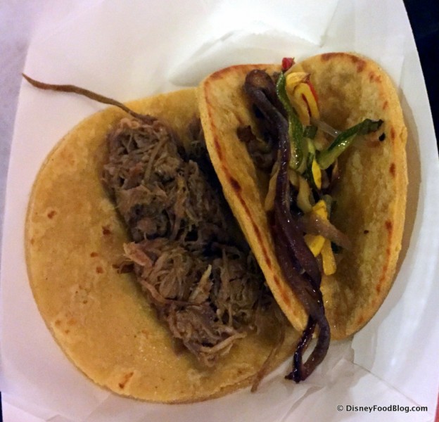 Picabu Tacos -- Braised Pork, Organic Veggie