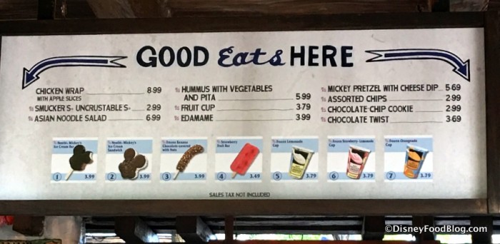 Thirsty River Bar and Trek Snacks Menu