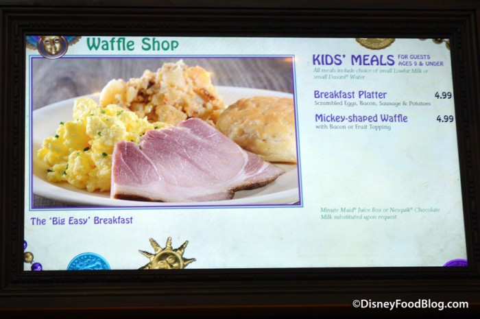 Kids' Breakfast Menu