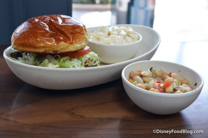 Cajun King Burger and sides