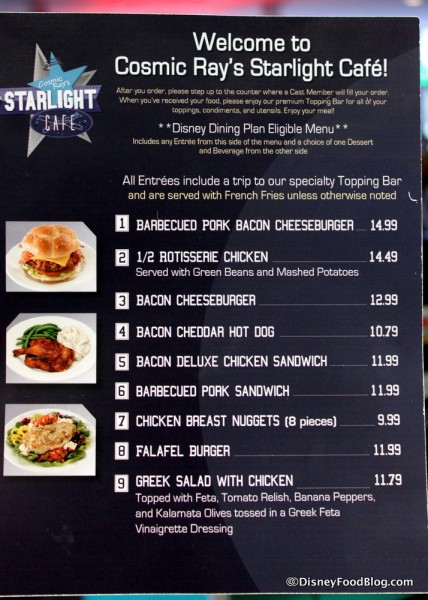 Menu -- Click to Enlarge