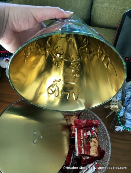 Inside Musical Tree Tin with Shortbread Rounds
