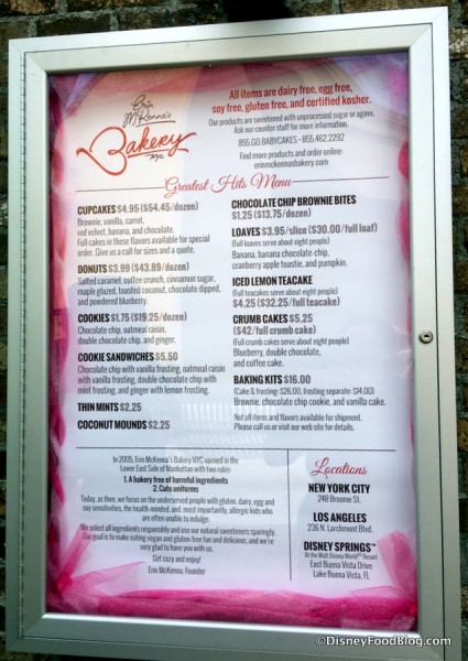 Erin McKenna Bakery NYC menu
