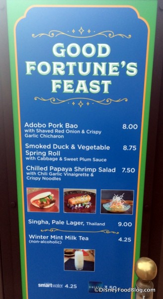 Good Fortune's Feast Booth Menu