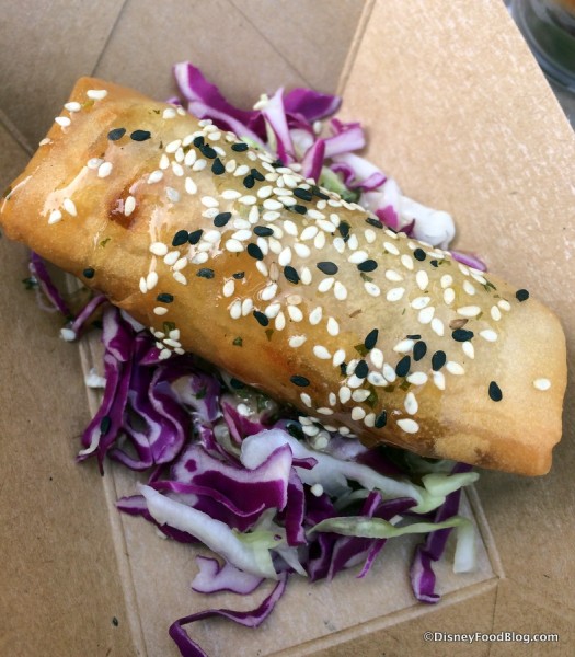 Smoked Duck & Vegetable Spring Roll with cabbage and sweet plum sauce