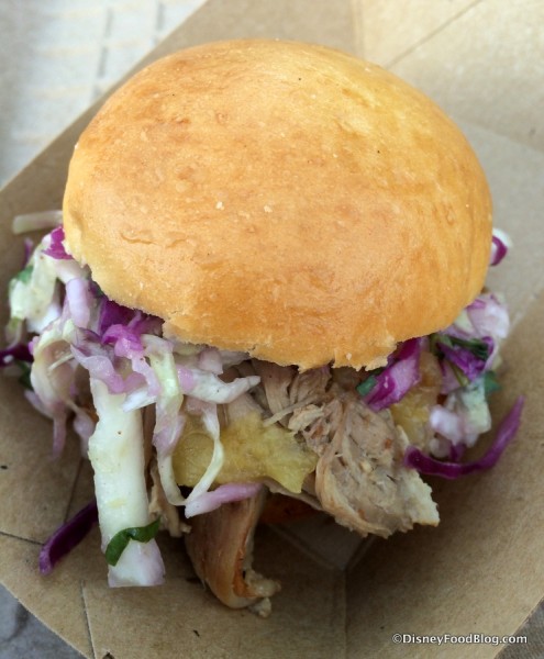 Kalua Pork Slider with pineapple jam and cider slaw