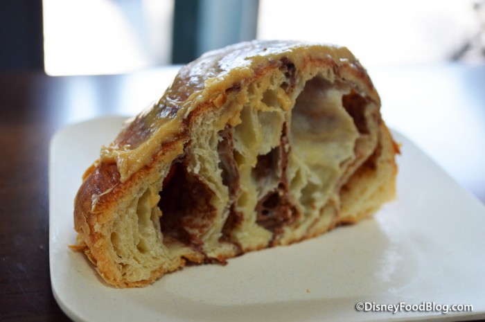 Inside the Molasses Cream Cheese Cinnamon Roll