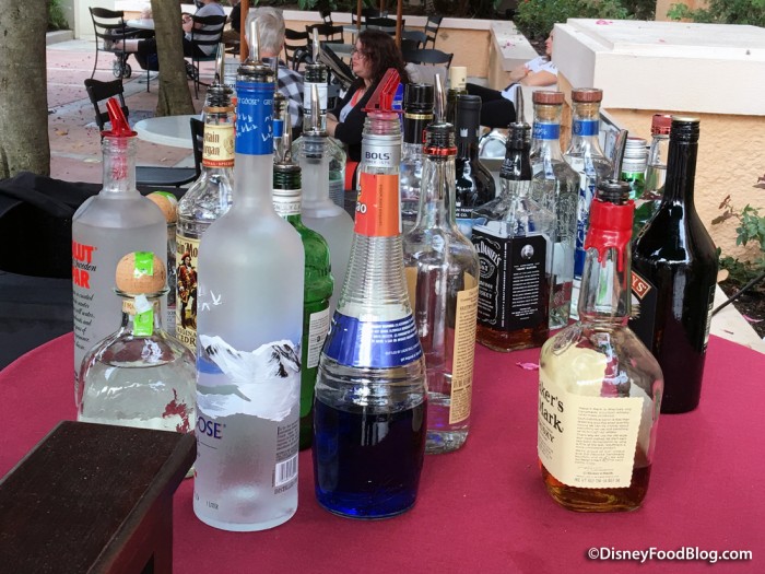 Liquors Available at the Pop-Up Bar