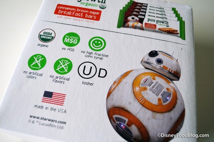 Pure Growth Organic breakfast bar nutrition