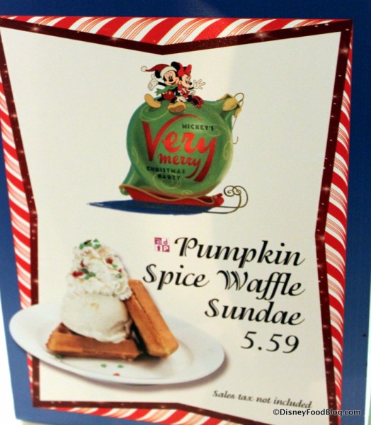 Pumpkin Spice Waffle Sundae sign