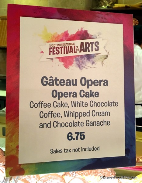 Opera Cake sign