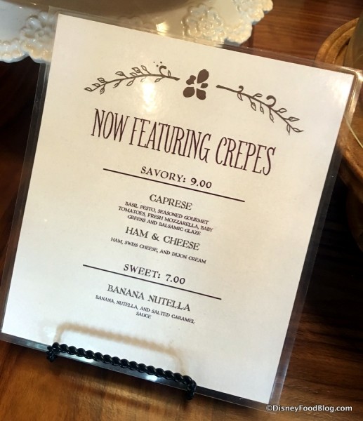 Crepe Menu
