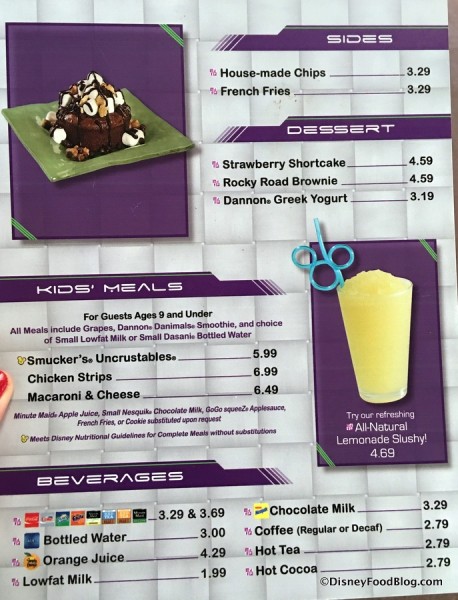 Sides, Dessert, and Kids' Menu