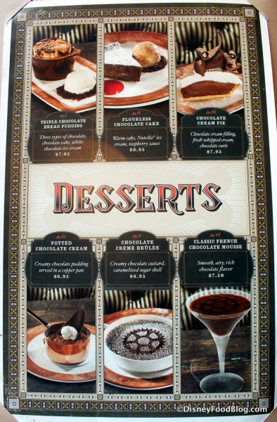 Dessert Menu