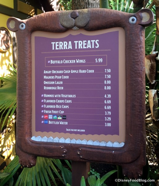 Terra Treats Menu