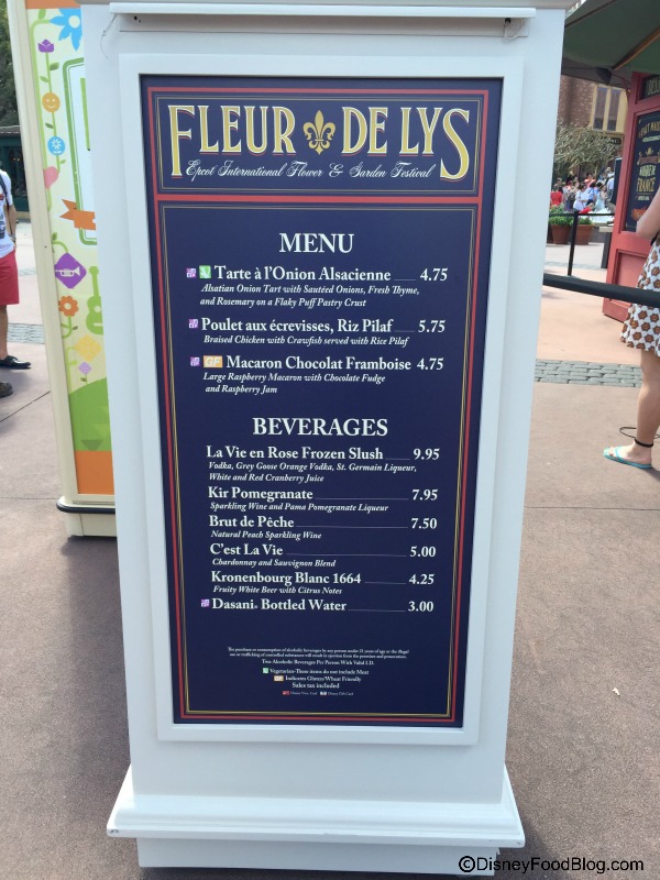 Fleur de Lys Menu