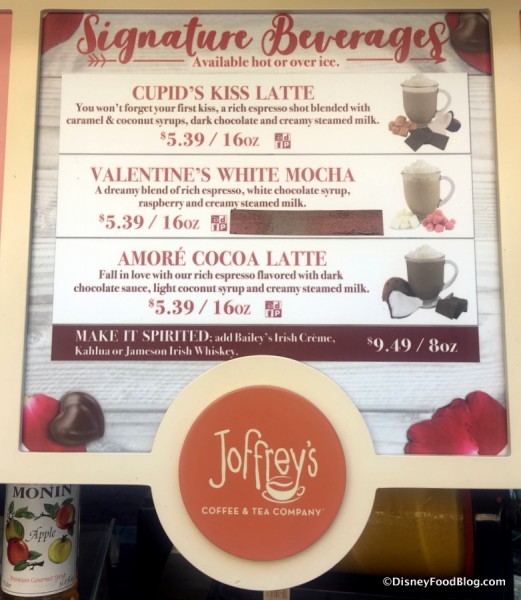 Joffrey's Seasonal Menu