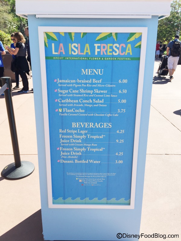 La Isla Fresca Menu