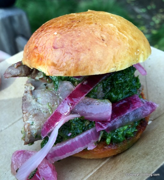 Grilled beef tenderloin slider with chimichurri sauce