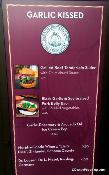 Garlic Kissed Menu