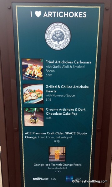 I Heart Artichokes Menu