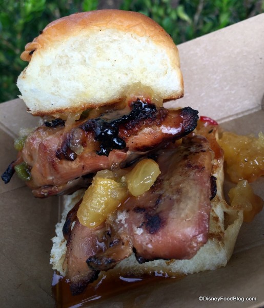 Chicken Teriyaki slider with spicy Dole® pineapple jam